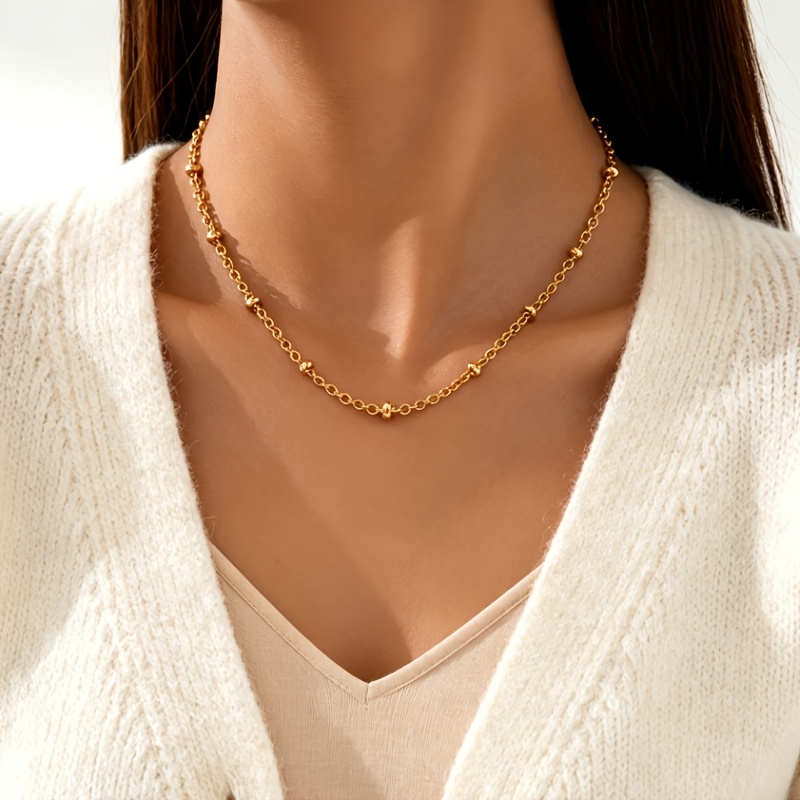 Premium Chain Necklace with Exquisite Round Bead Decoration